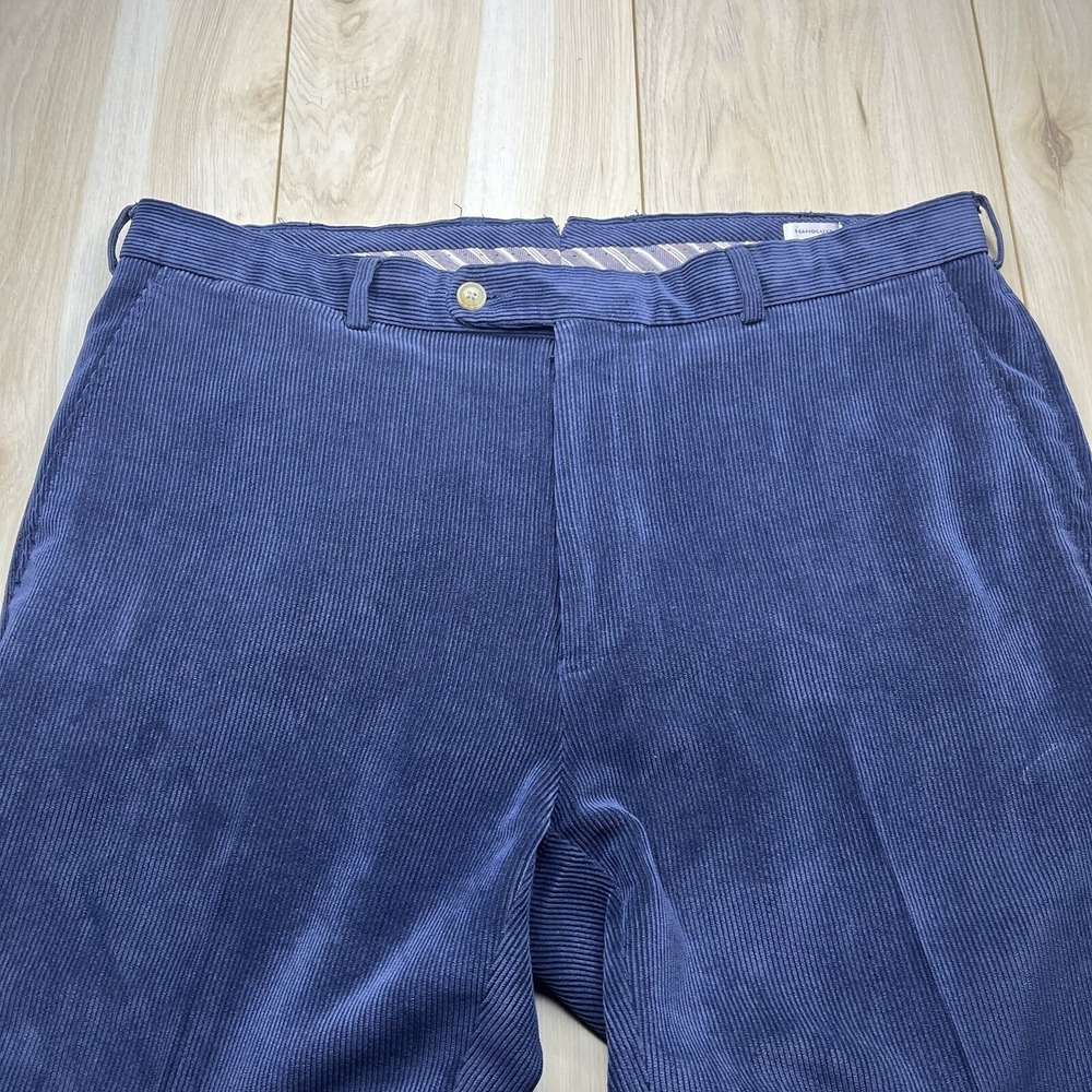 Peter Millar Mens Corduroy Nanoluxe Pants Flat Front Soft Blue Men's Size 36 - Picture 4 of 16